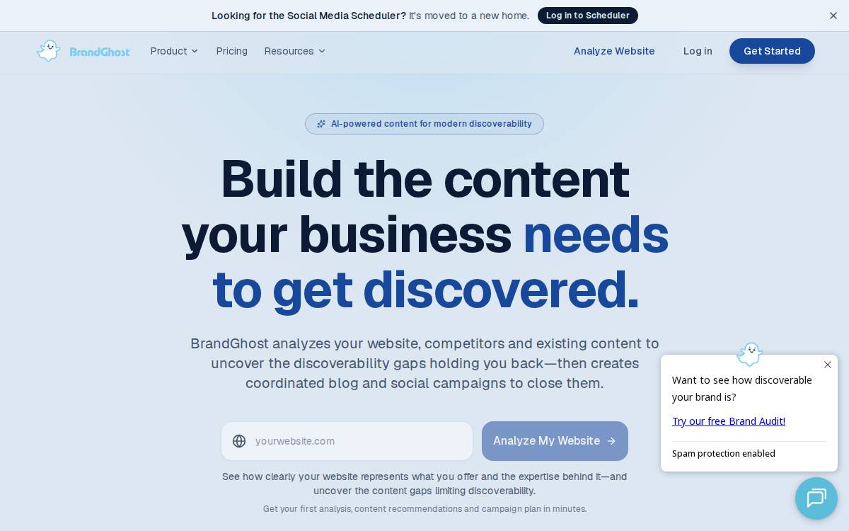 BrandGhost Website website preview