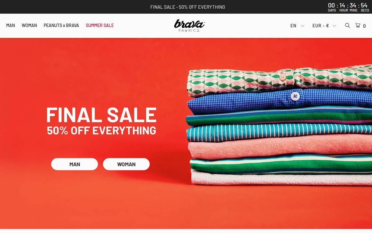 Brava Fabrics website preview