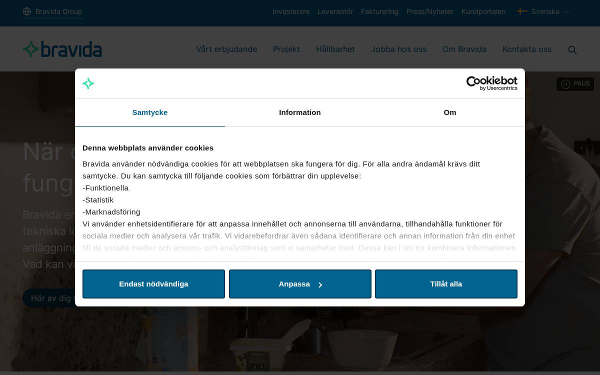 Bravida website preview