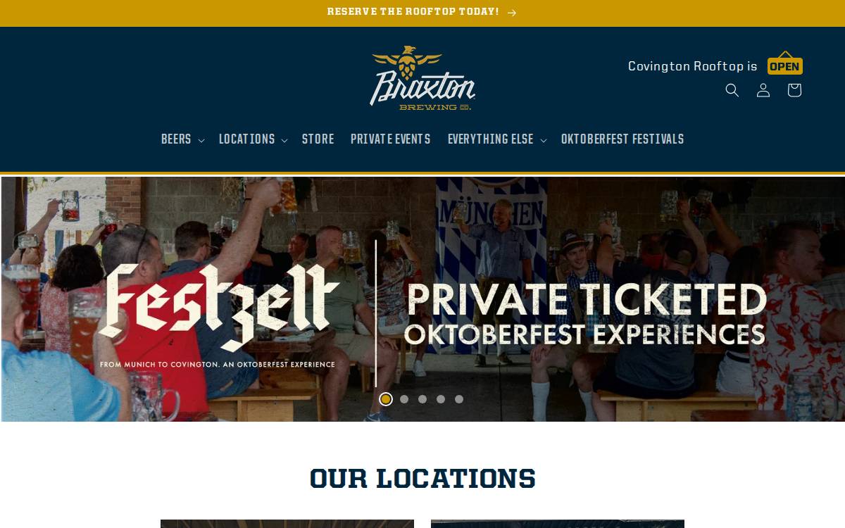 Braxton Brewing website preview