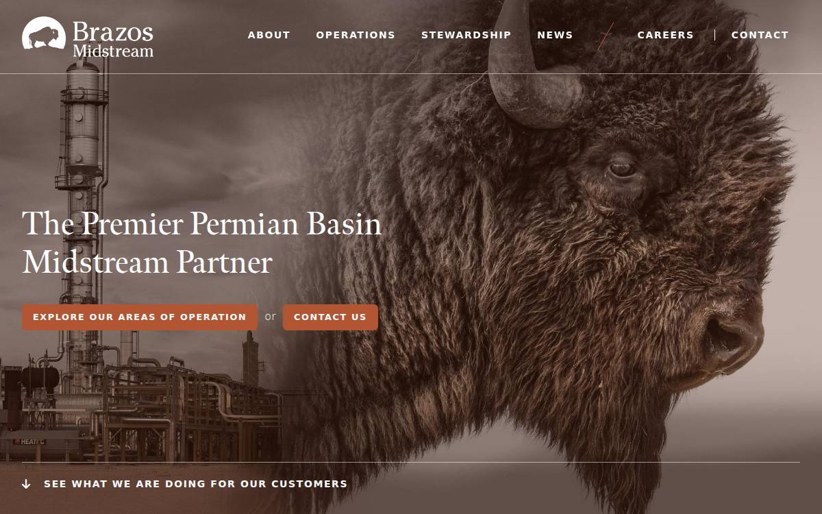 Brazosmidstream website preview