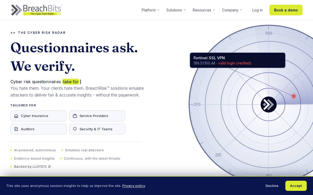 Breachbits website preview