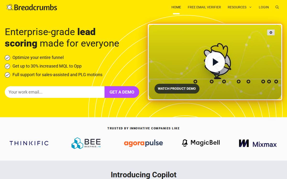 Breadcrumbs.io website preview
