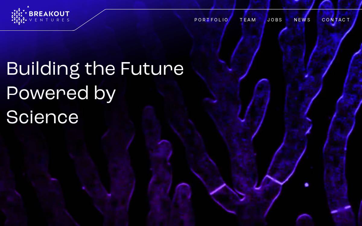 Breakout Ventures website preview