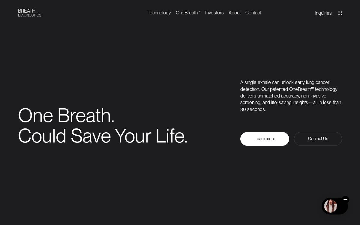 Breath Diagnostics, Inc. website preview