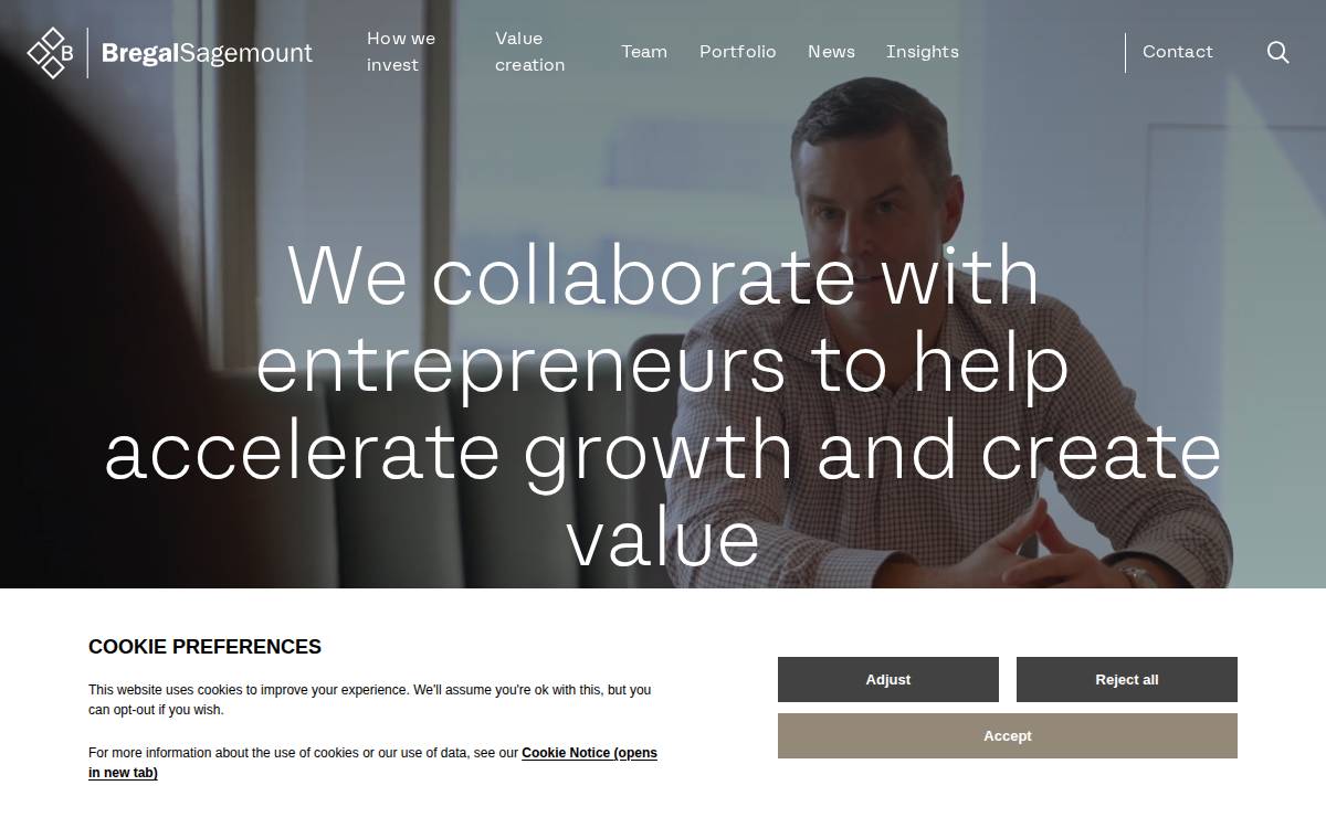 Bregal Sagemount website preview