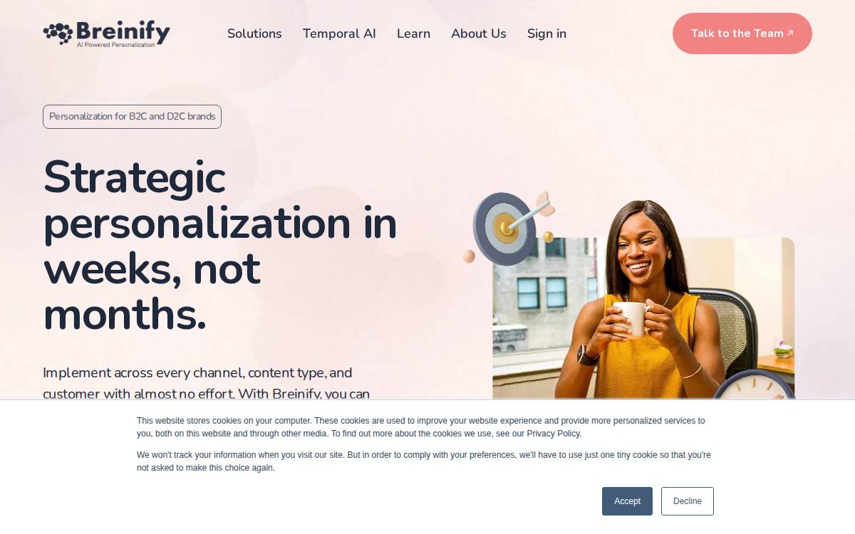 Breinify website preview
