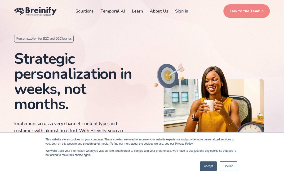 Breinify website preview