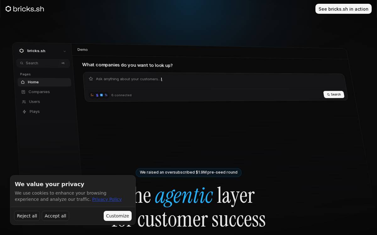 Bricks website preview