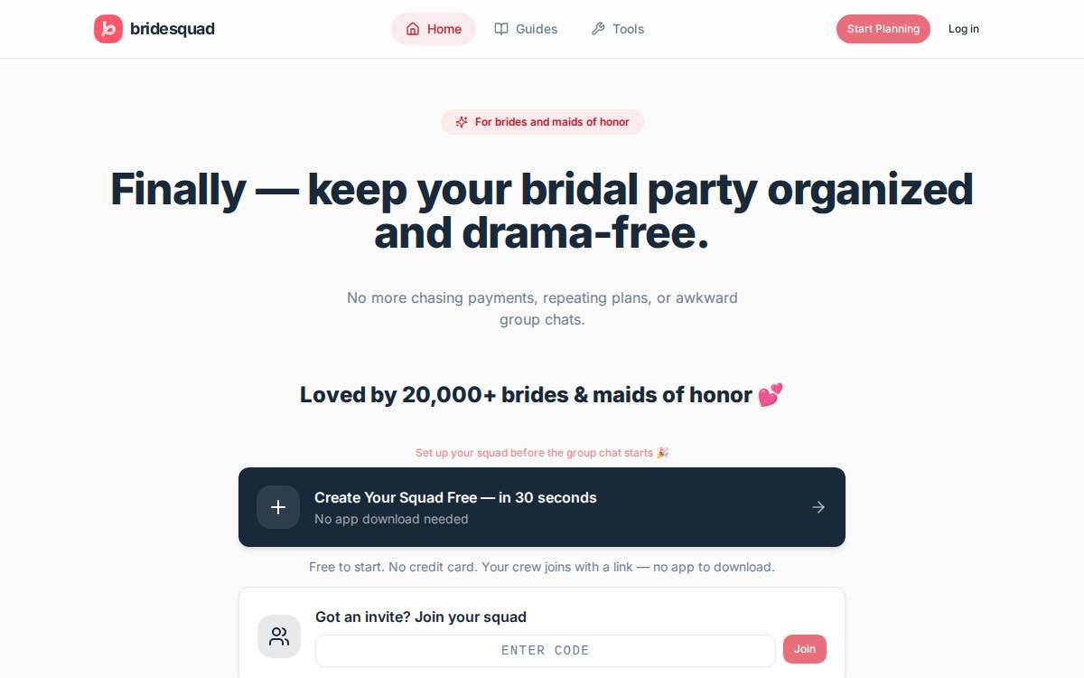 Bridesquad by Meedri website preview