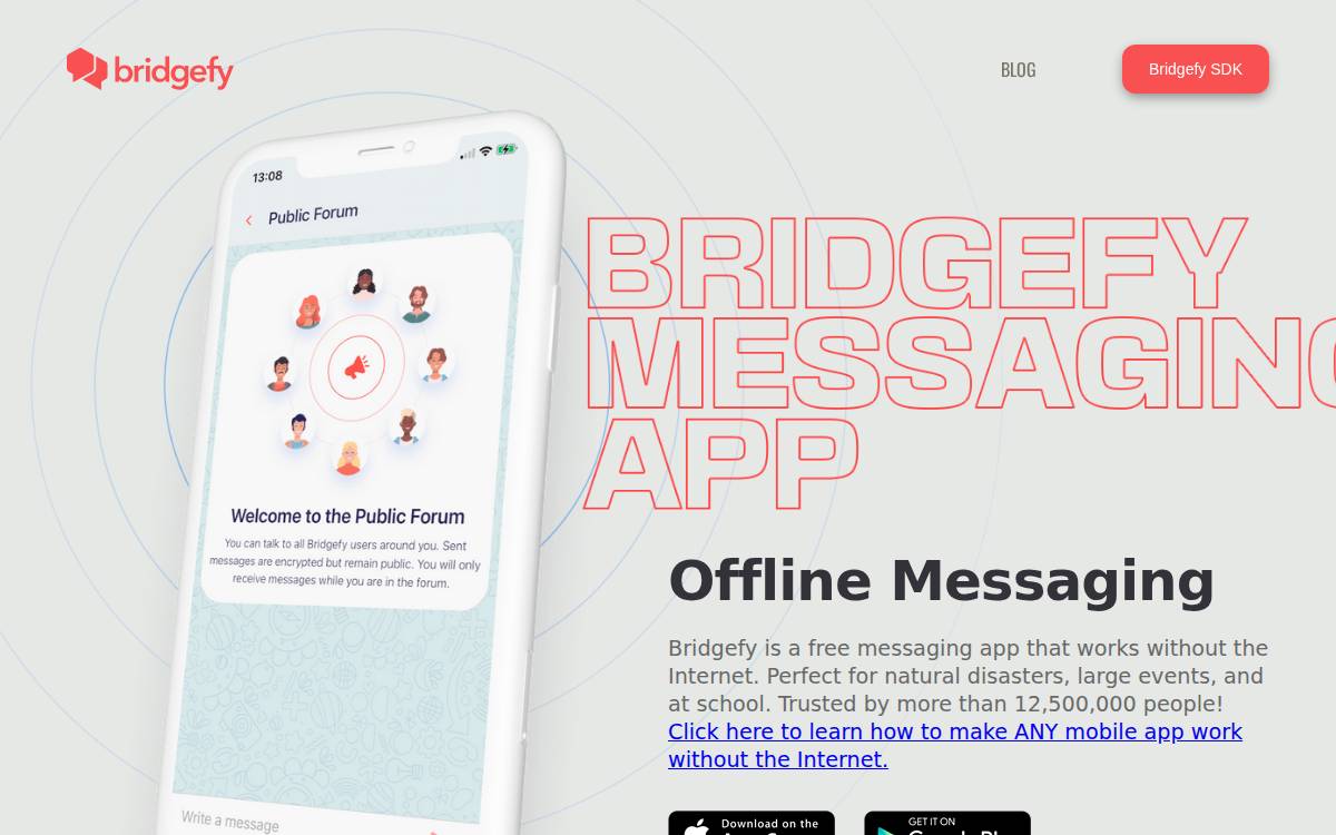 Bridgefy_ website preview
