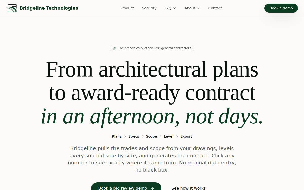 Bridgeline website preview
