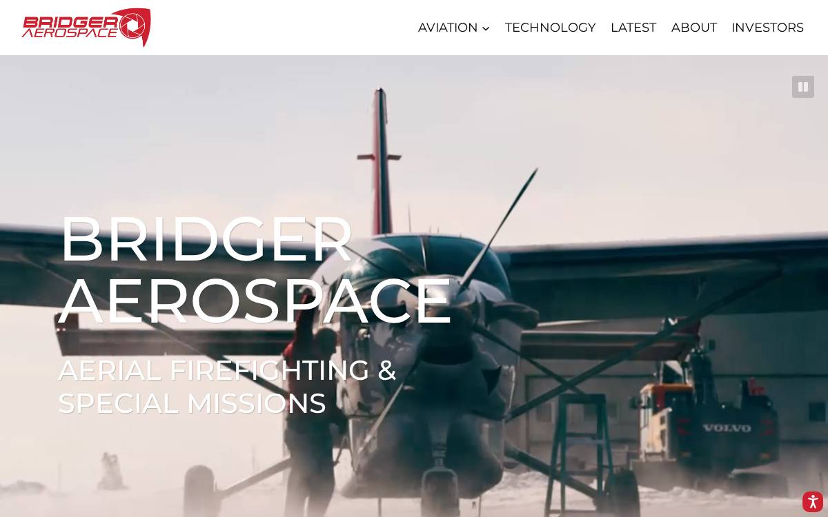Bridger Aerospace website preview