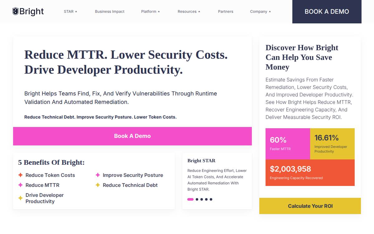Bright Security website preview