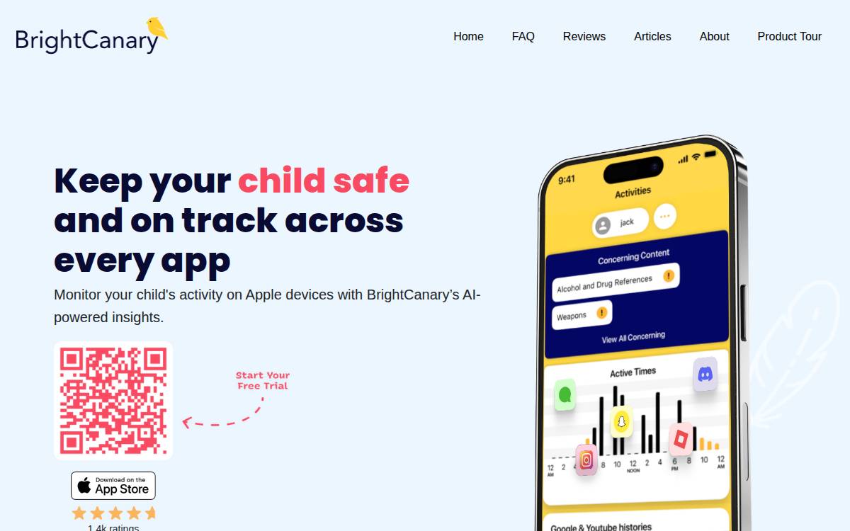 BrightCanary website preview
