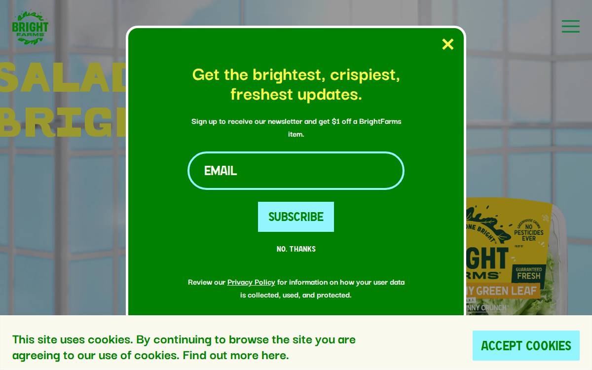 Bright Farms website preview