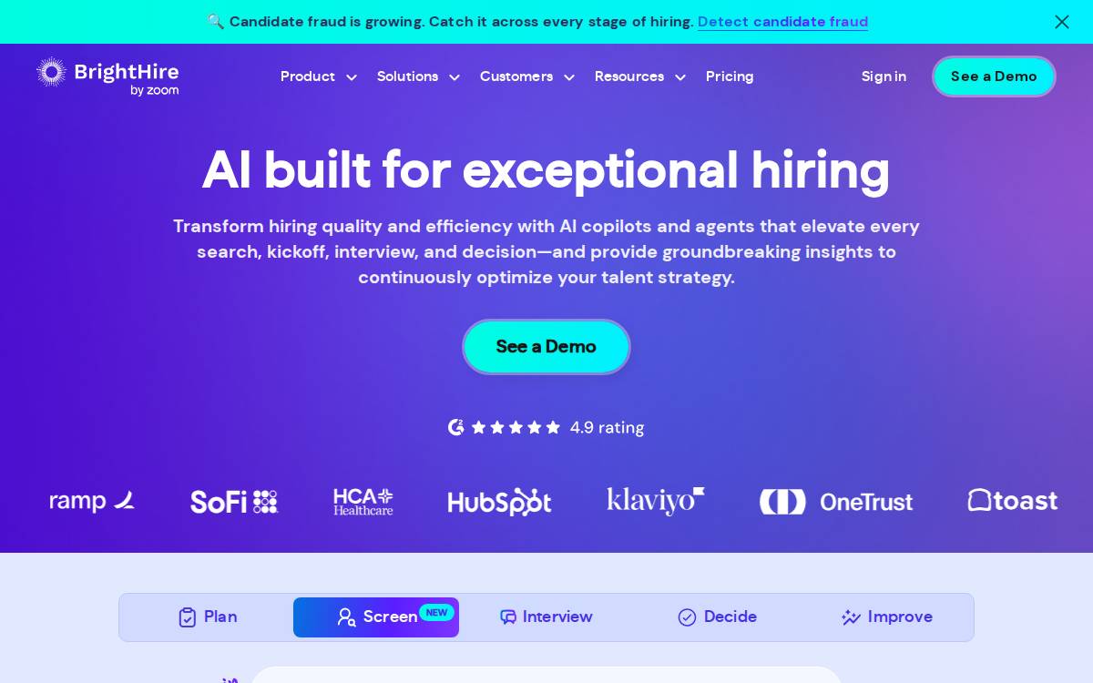 BrightHire website preview