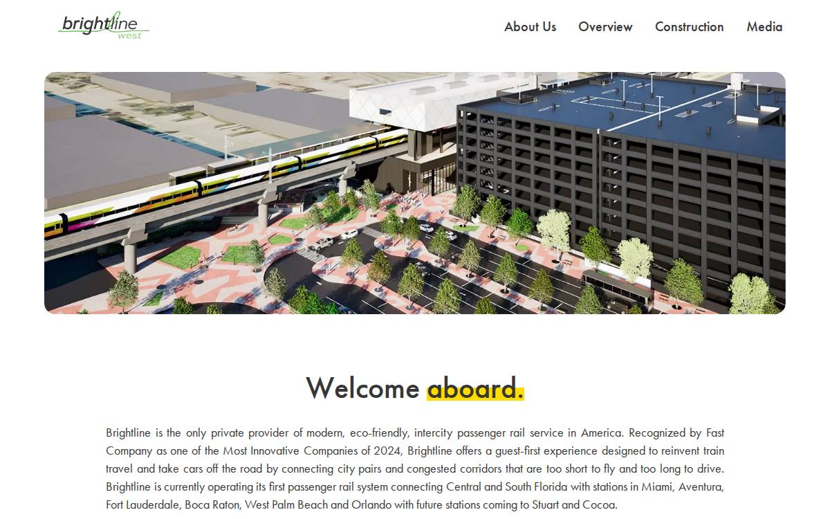 Brightlinewest website preview