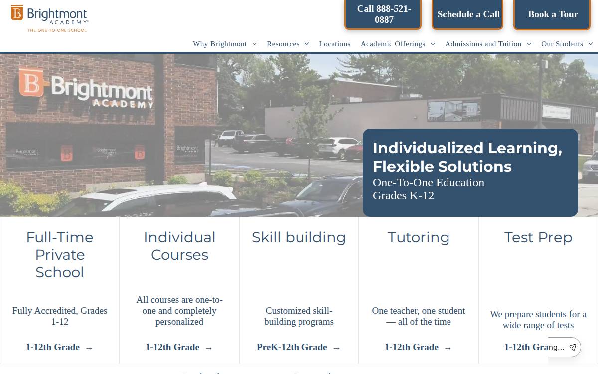 Brightmont Academy website preview