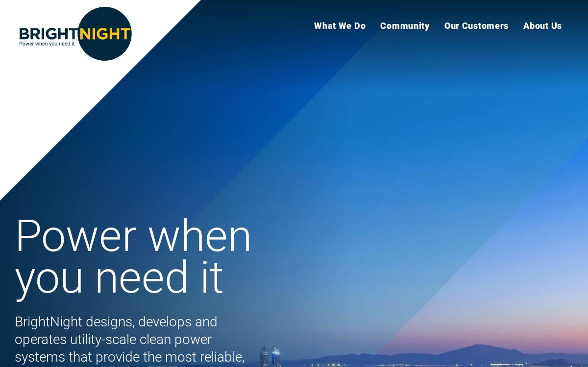 BrightNight website preview