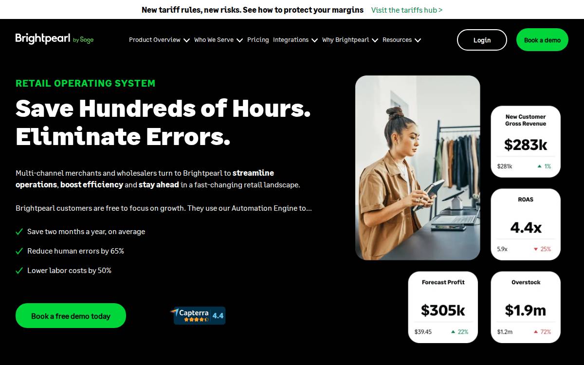 Brightpearl website preview
