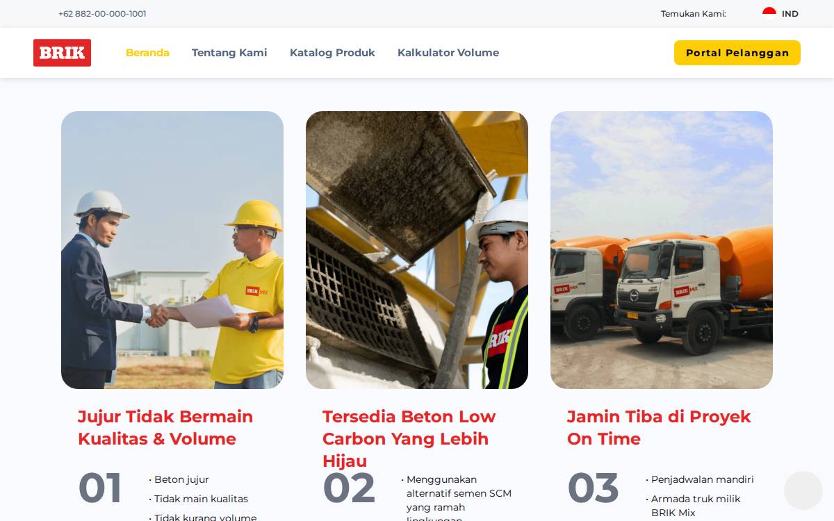 BRIK website preview