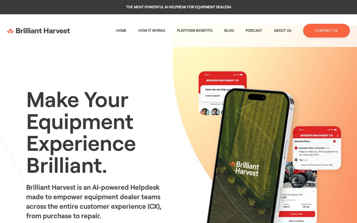 Brilliant Harvest website preview