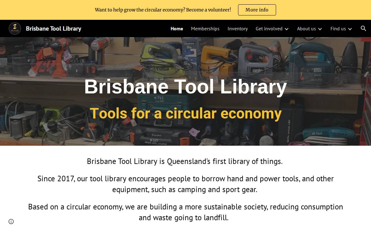 Brisbane Tool Library website preview