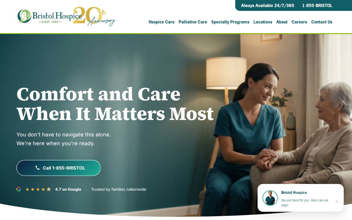 Bristol Hospice website preview