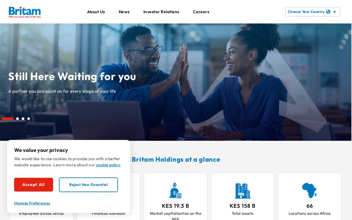 Britam website preview
