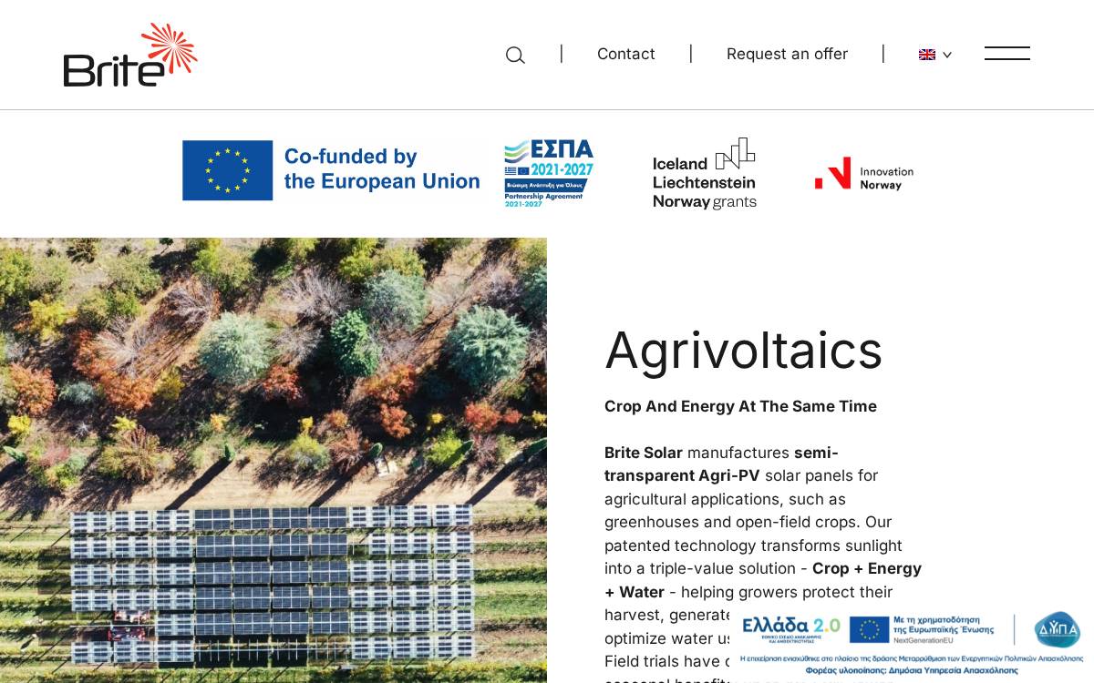 Brite Solar website preview
