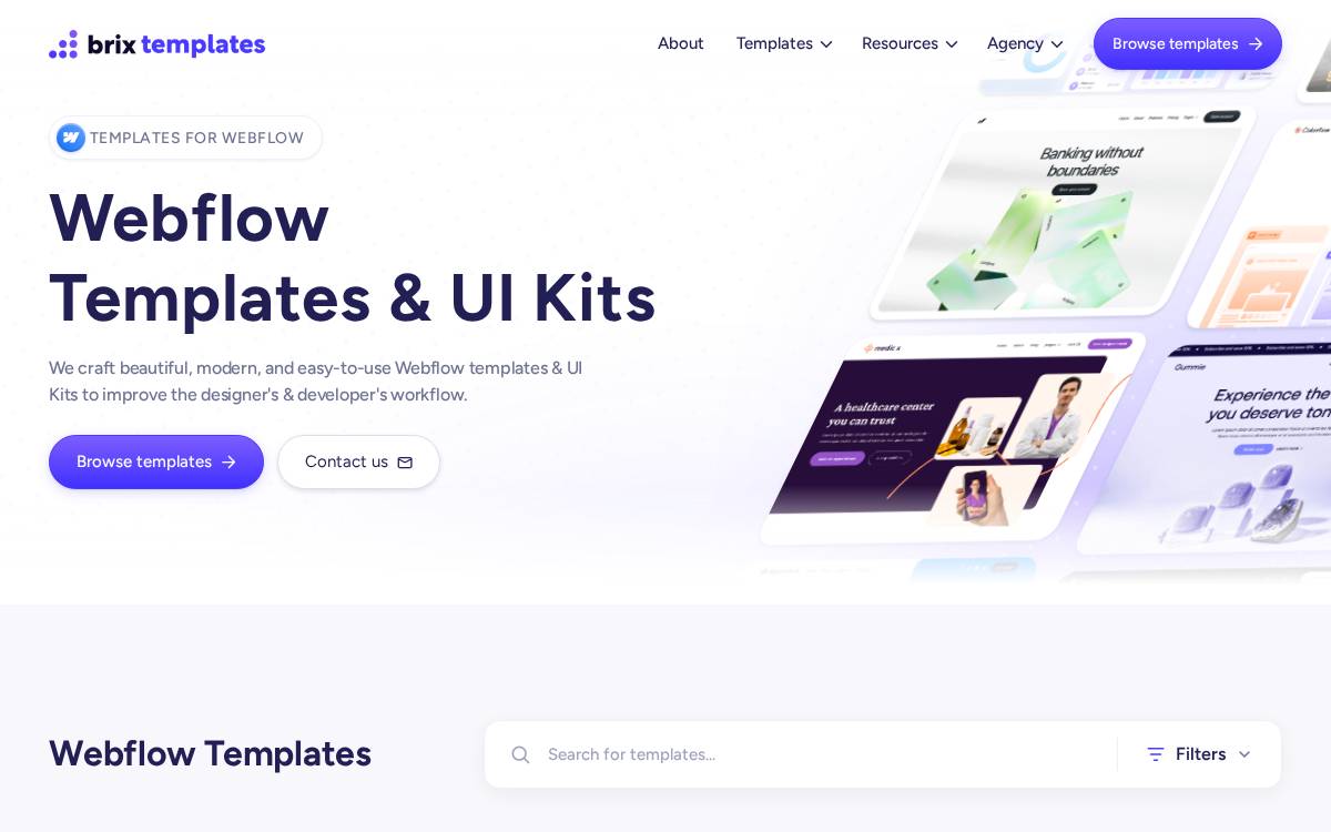 Brixtemplates website preview