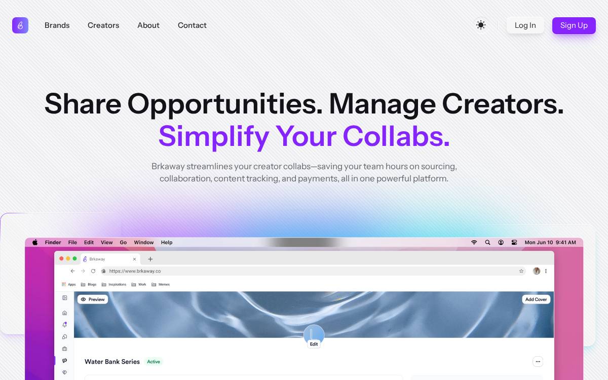 BRKAWAY website preview
