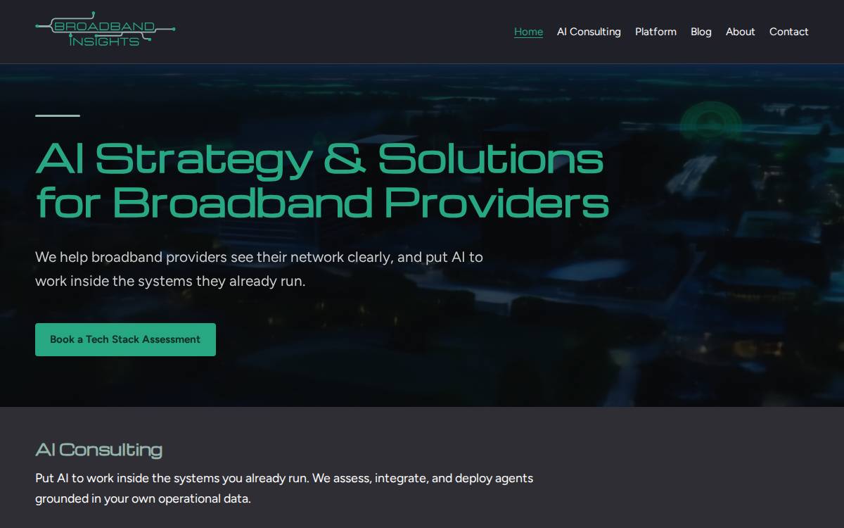 Broadband Insights website preview