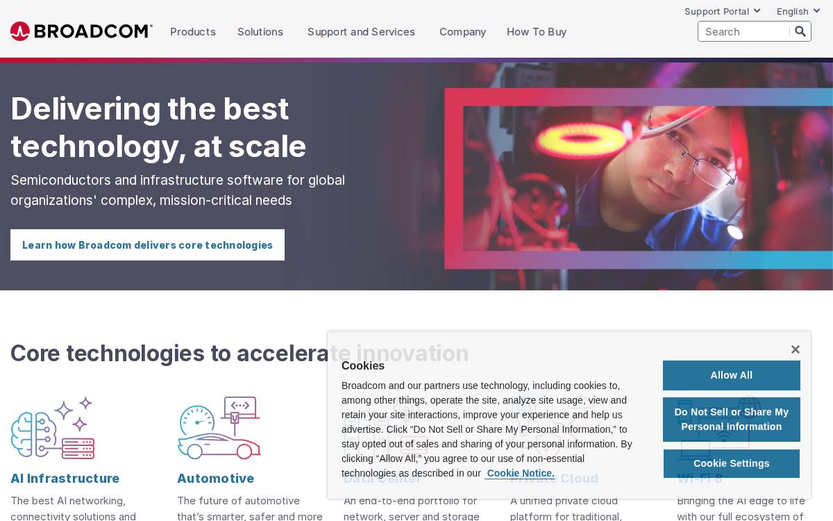 Broadcom website preview
