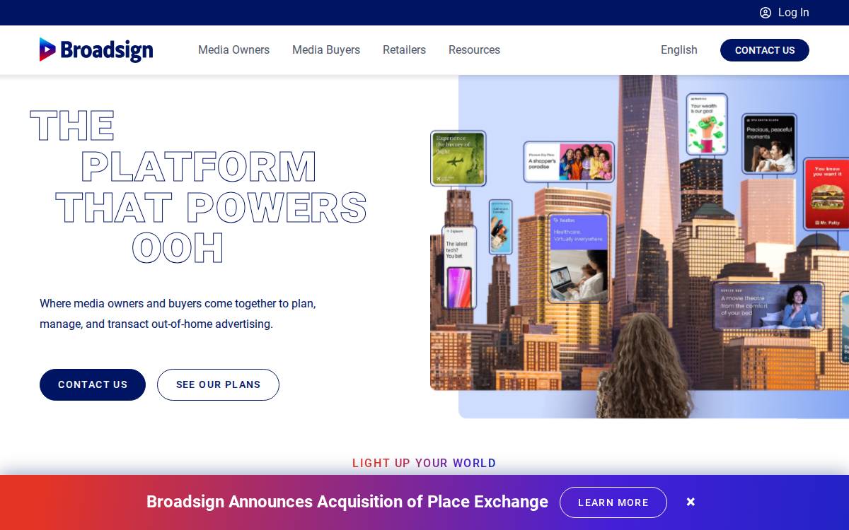 BroadSign website preview