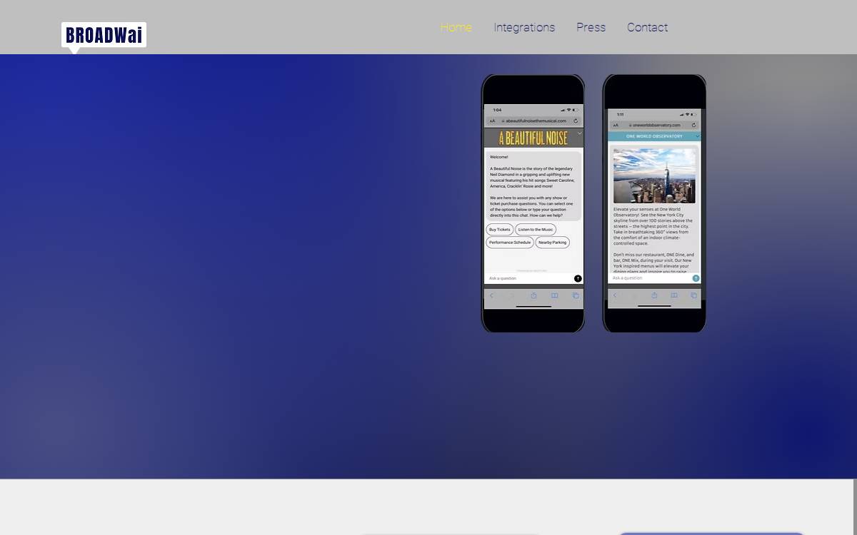 BroadwAI website preview