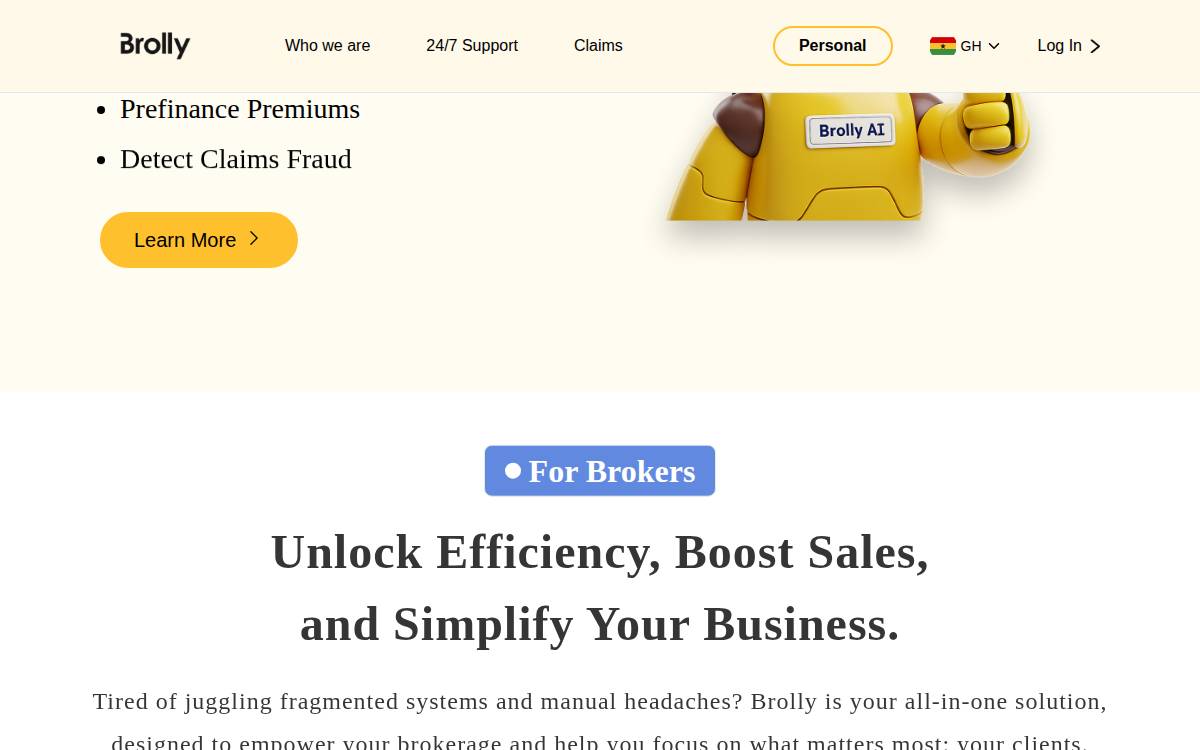 Brolly Africa website preview