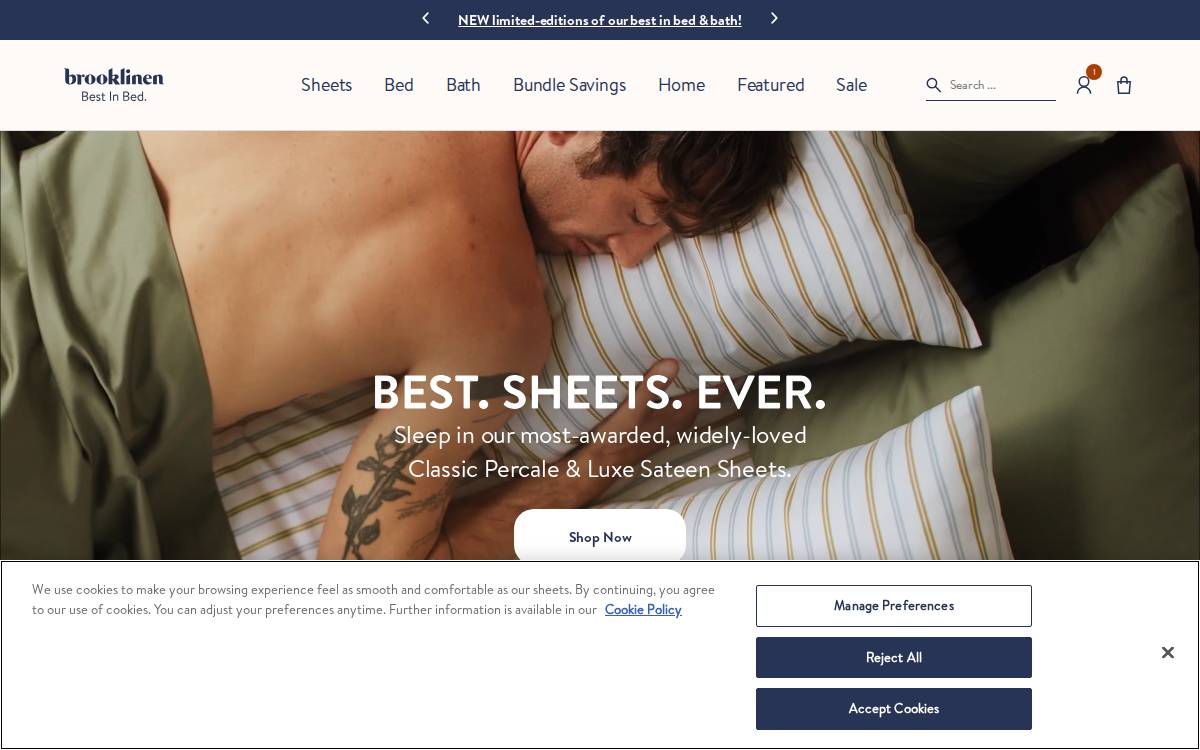 Brooklinen website preview