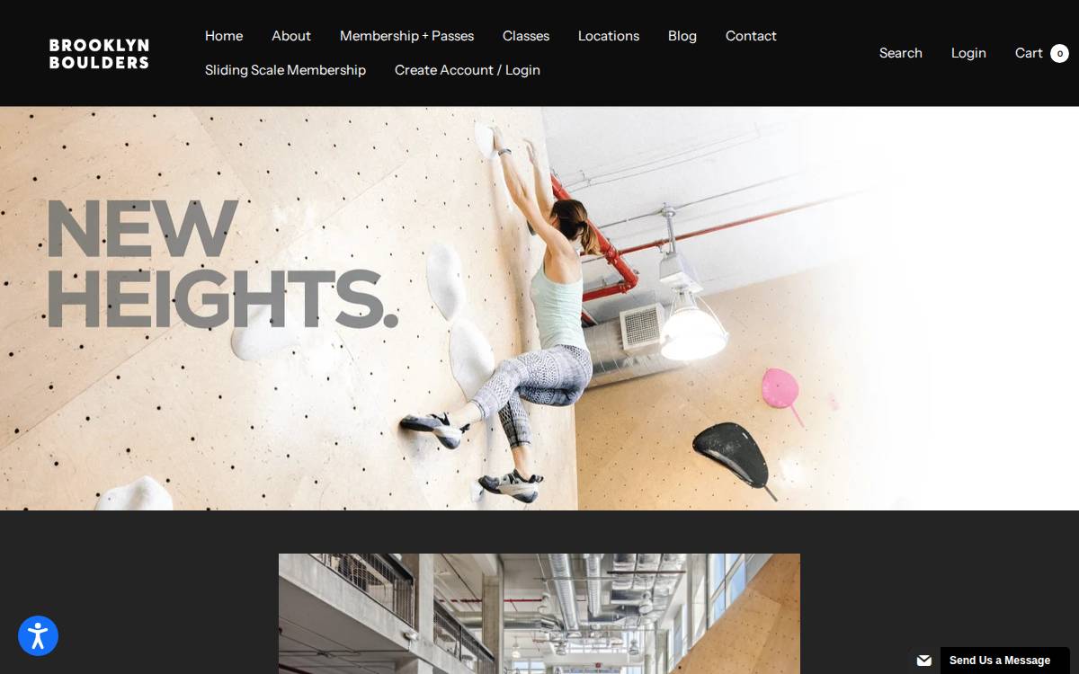 Brooklyn Boulders website preview