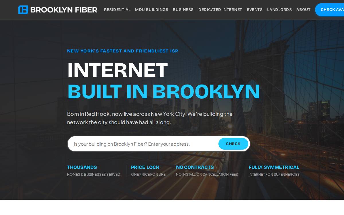 Brooklyn Fiber website preview