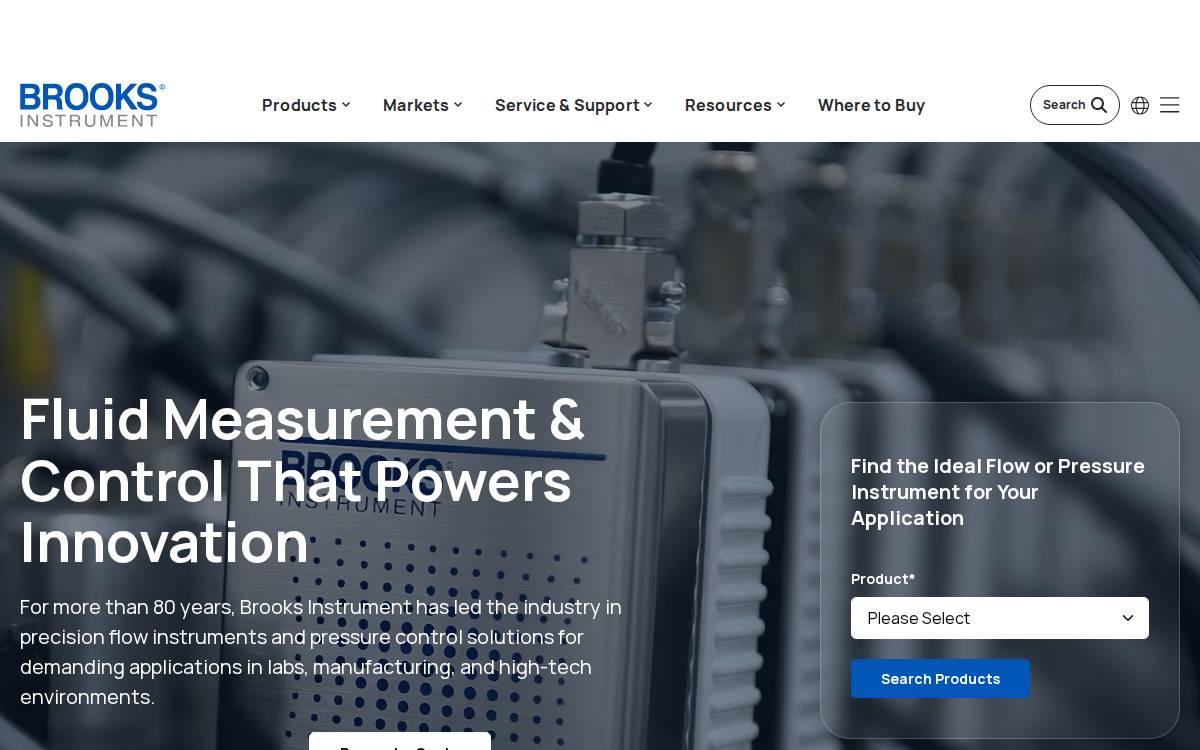 Brooks Instrument website preview