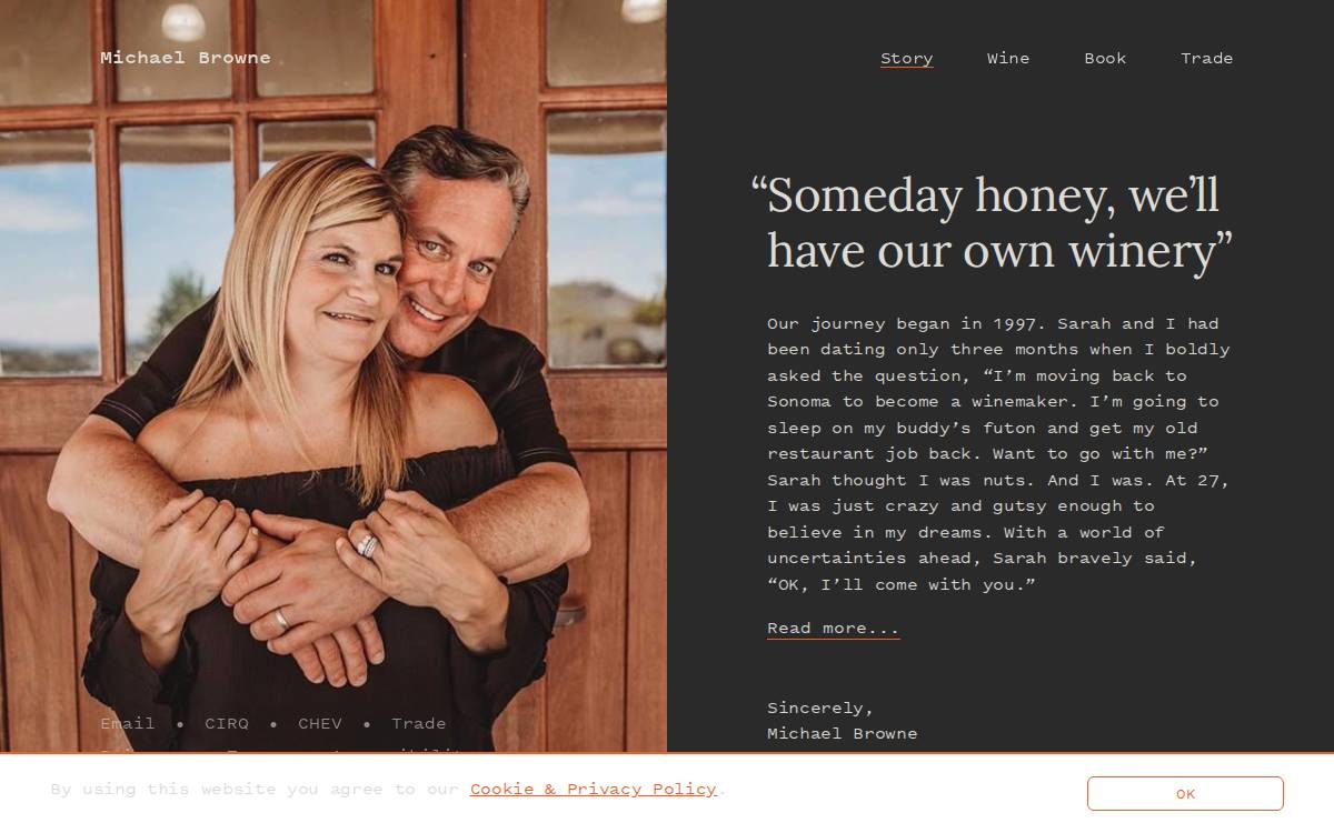 Browne Family Wines website preview
