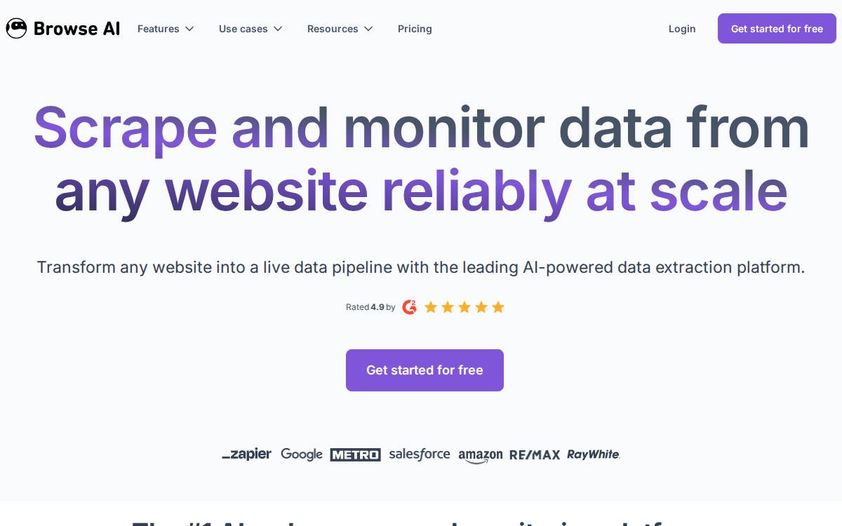 Browse AI website preview