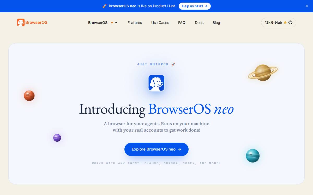 BrowserOS website preview