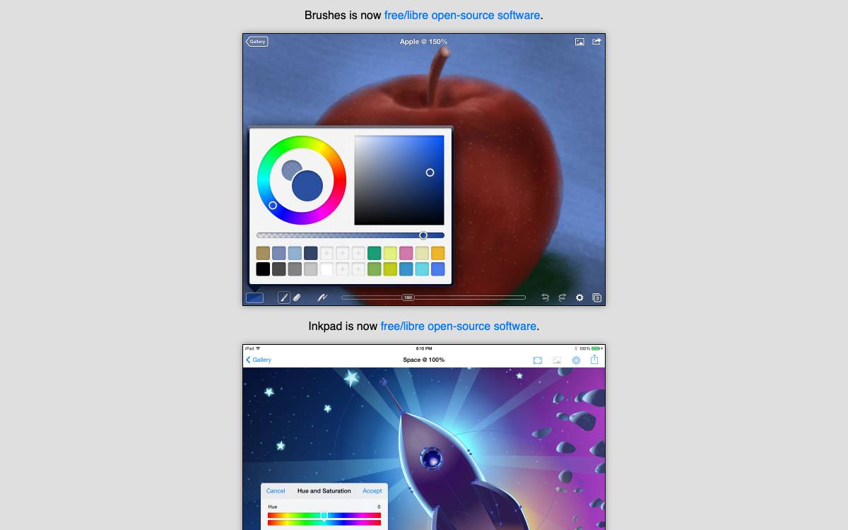 Brushes website preview