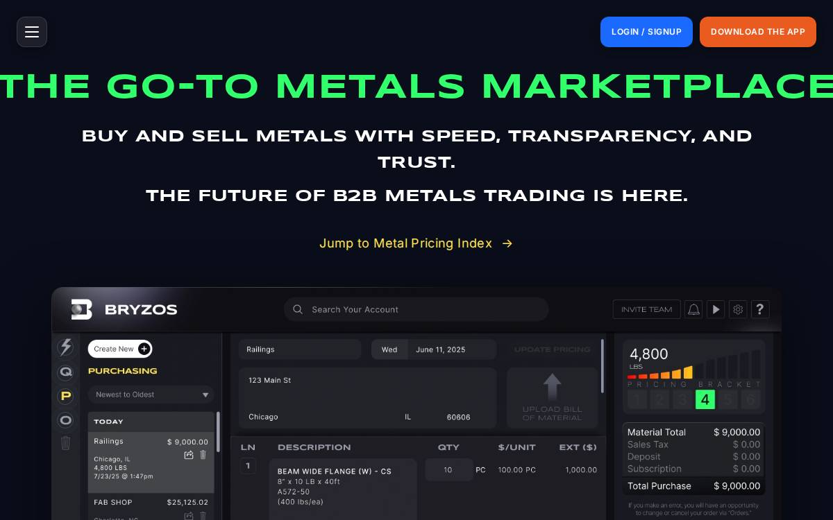 Bryzos website preview