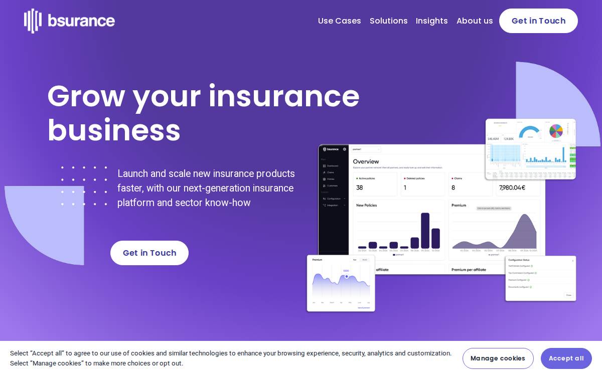 Bsurance website preview