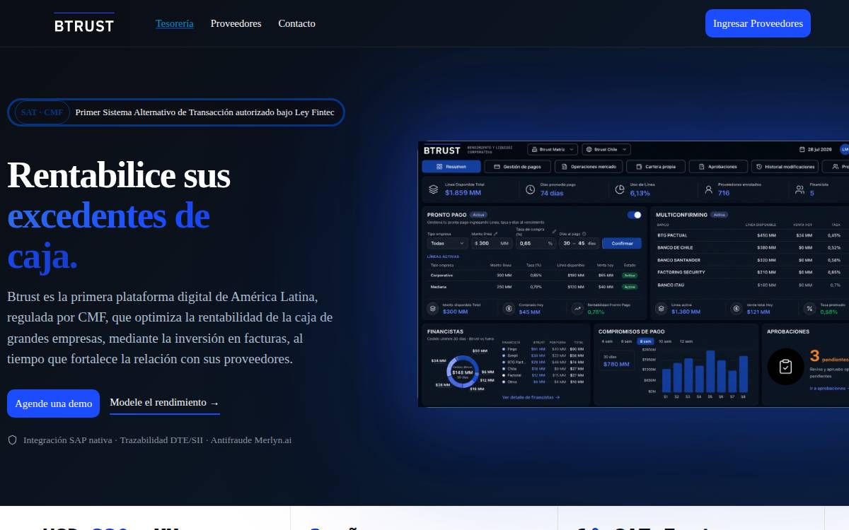 Btrust Finance website preview
