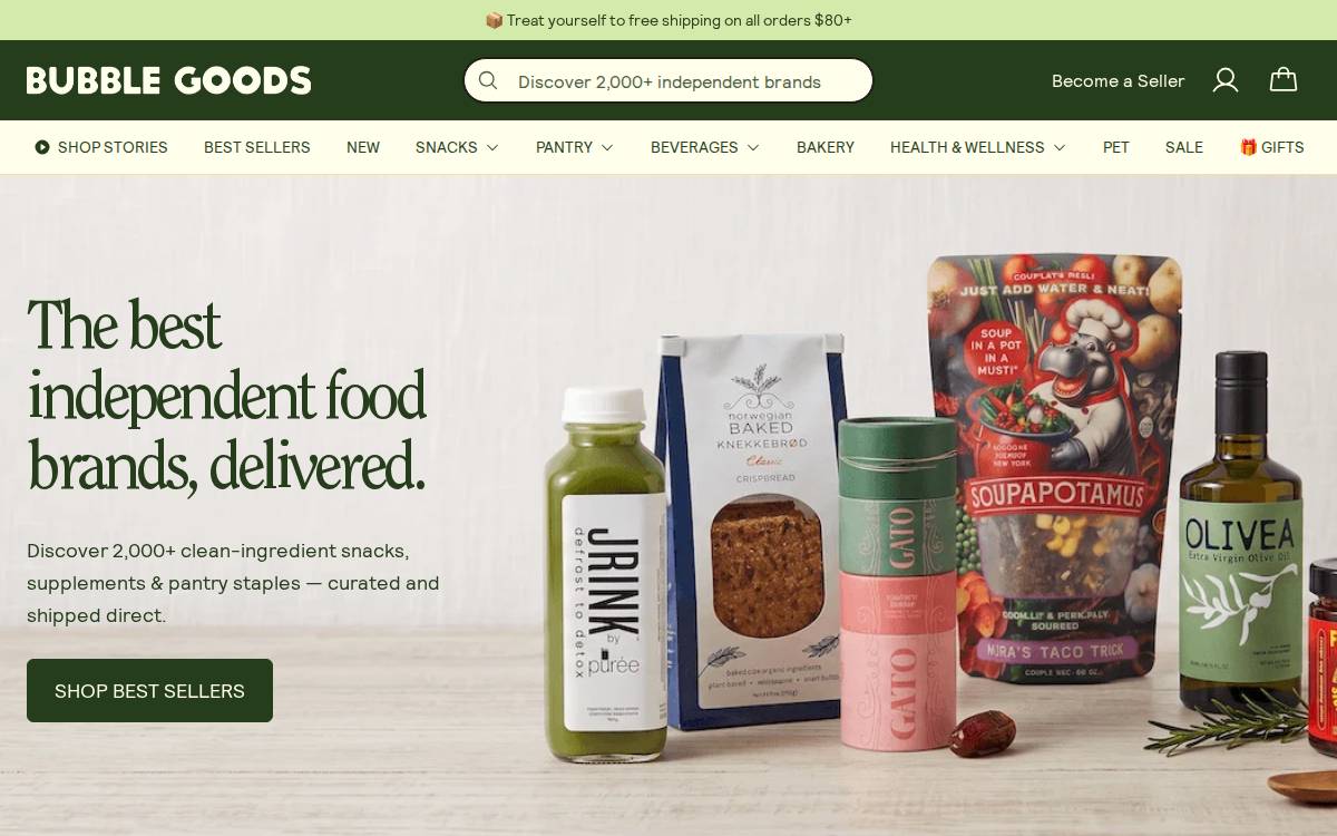 Bubble Goods Ecommerce website preview